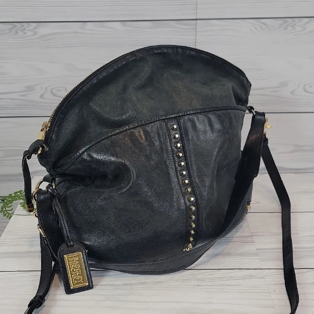 Badgley Mischka Shoulder Bag Dark Green Leather Large Capacity